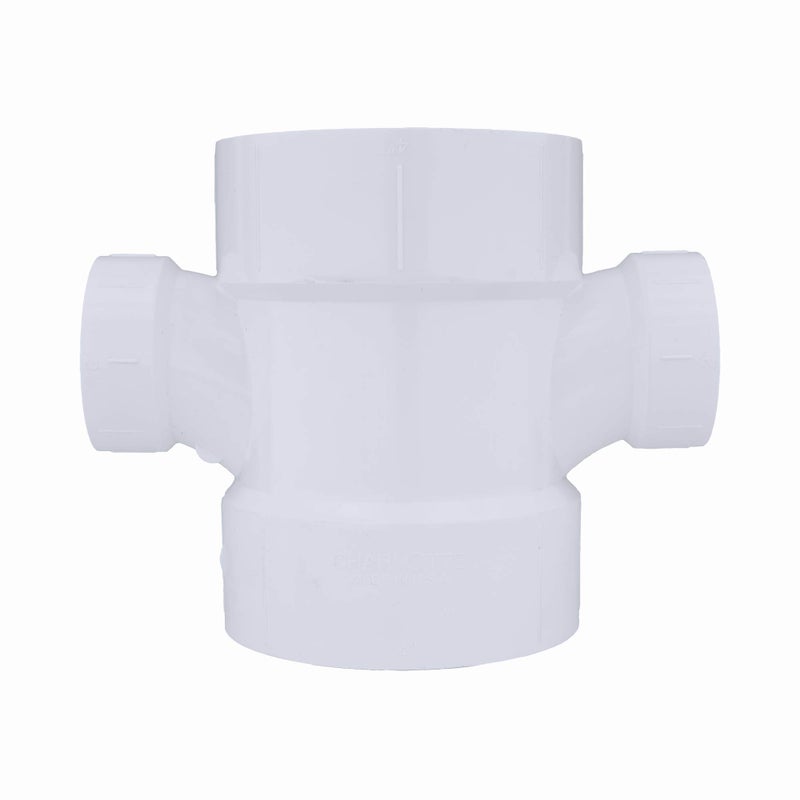 Charlotte Pipe أنبوب شارلوت 4 × 4 × 2 × 2 DWV DBL Sanitary TEE REDUC DWV (الصرف والنفايات والتهوية) (قطعة واحدة) - Image 4